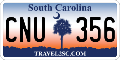 SC license plate CNU356