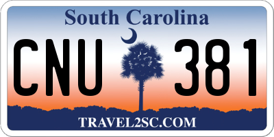 SC license plate CNU381