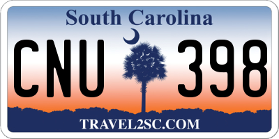 SC license plate CNU398