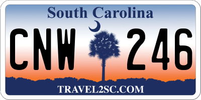 SC license plate CNW246