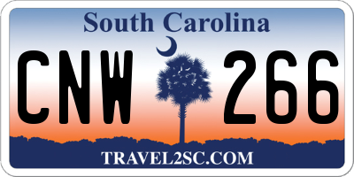 SC license plate CNW266