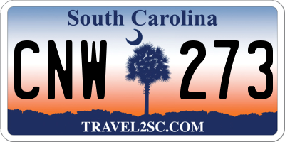 SC license plate CNW273