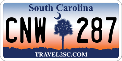 SC license plate CNW287