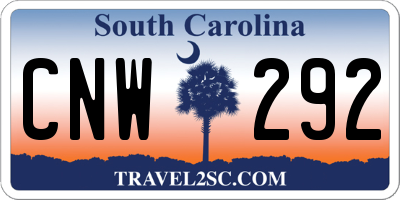 SC license plate CNW292