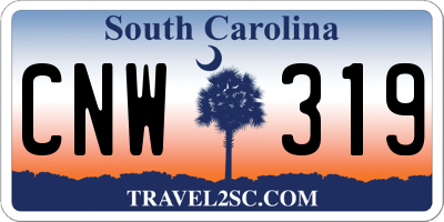 SC license plate CNW319