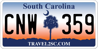 SC license plate CNW359