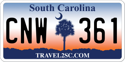 SC license plate CNW361