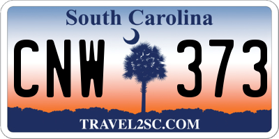 SC license plate CNW373