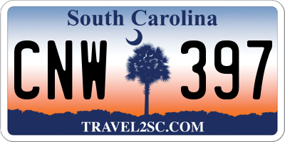 SC license plate CNW397