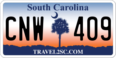SC license plate CNW409