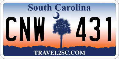 SC license plate CNW431