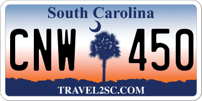 SC license plate CNW450