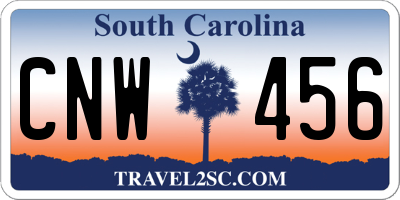 SC license plate CNW456