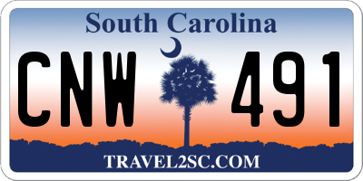 SC license plate CNW491