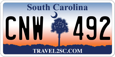 SC license plate CNW492