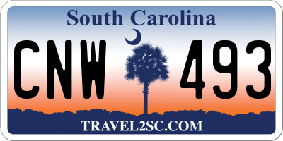 SC license plate CNW493