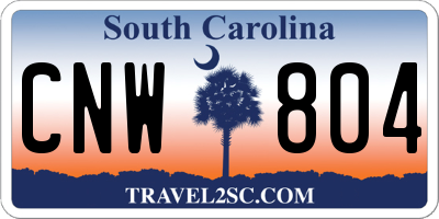 SC license plate CNW804