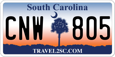 SC license plate CNW805