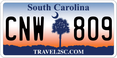 SC license plate CNW809