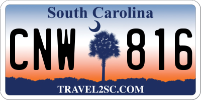 SC license plate CNW816
