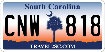 SC license plate CNW818