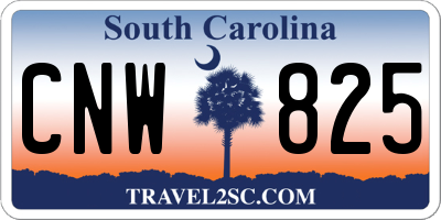 SC license plate CNW825