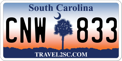 SC license plate CNW833