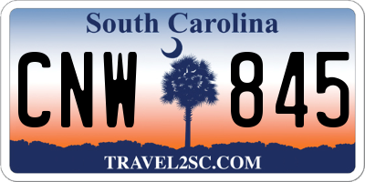 SC license plate CNW845