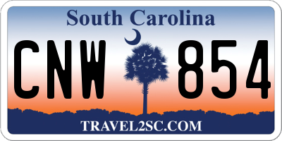 SC license plate CNW854
