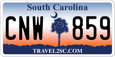 SC license plate CNW859