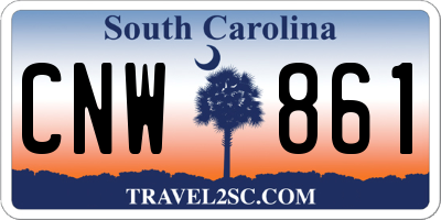 SC license plate CNW861