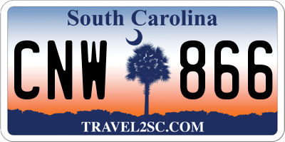 SC license plate CNW866
