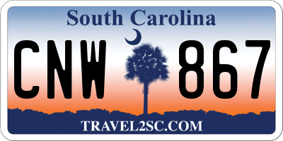 SC license plate CNW867