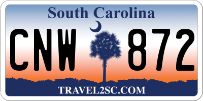 SC license plate CNW872