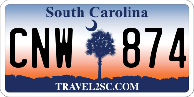 SC license plate CNW874