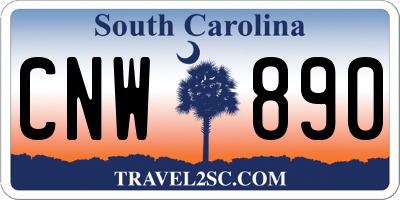 SC license plate CNW890