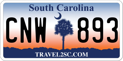 SC license plate CNW893