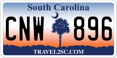 SC license plate CNW896