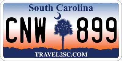 SC license plate CNW899