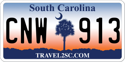 SC license plate CNW913
