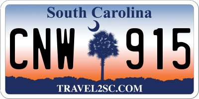 SC license plate CNW915