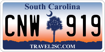 SC license plate CNW919