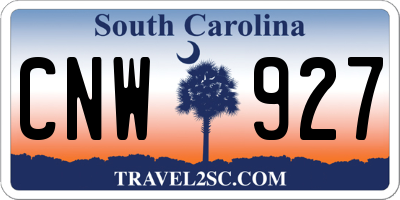 SC license plate CNW927