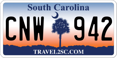 SC license plate CNW942