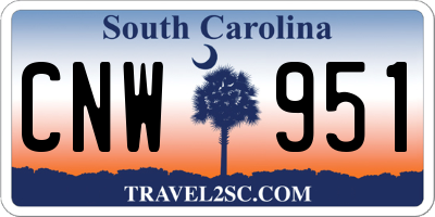 SC license plate CNW951