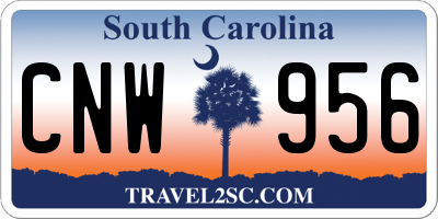 SC license plate CNW956
