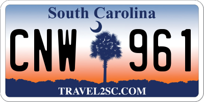 SC license plate CNW961