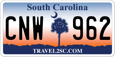 SC license plate CNW962