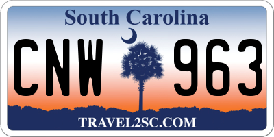 SC license plate CNW963