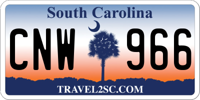 SC license plate CNW966